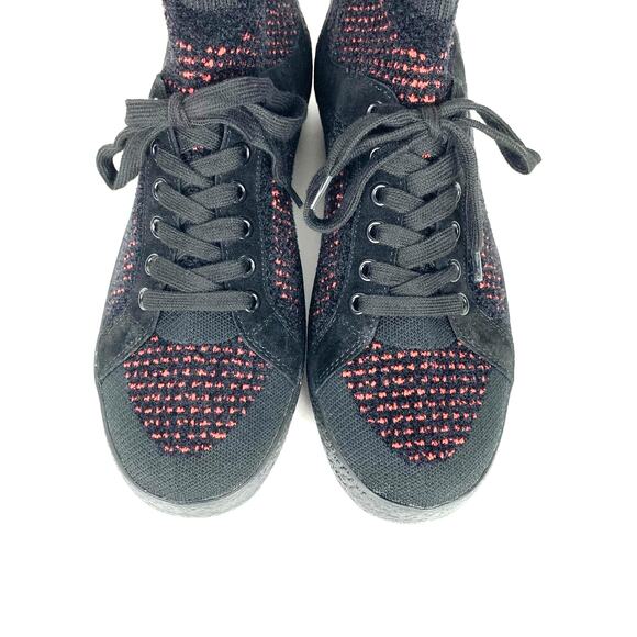 ASH Womens Ninja Sock Trainers Cashmere Tweed Knit Red Black Suede Trim Size 40 - Picture 2 of 11